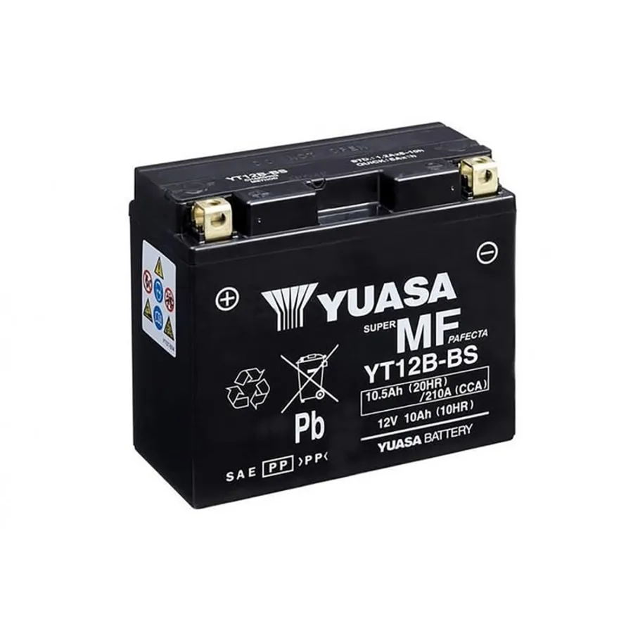 МОТО Yuasa 12V 10,5Ah MF VRLA Battery YT12B-BS(сухозаряжений)