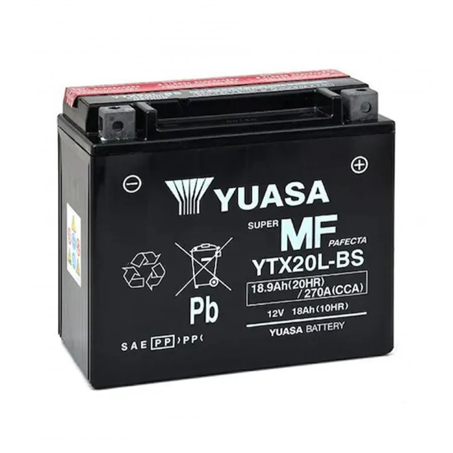 МОТО Yuasa 12V 18,9Ah MF VRLA Battery YTX20-BS(сухозаряжений)