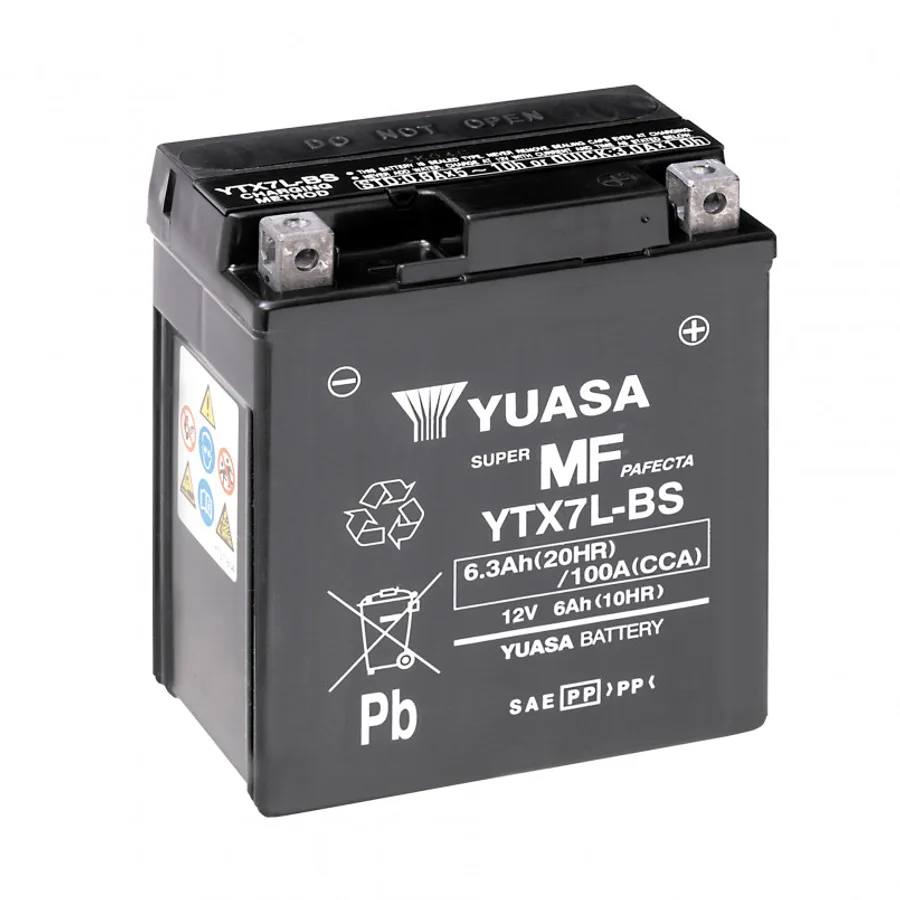 МОТО Yuasa 12V 6Ah MF VRLA Battery AGM YTX7L-BS (сухозаряжений)