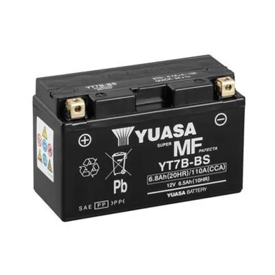 МОТО Yuasa 12V 6,5Ah MF VRLA Battery AGM YT7B-BS(сухозаряжений)