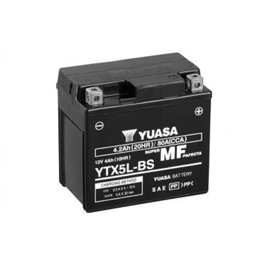 МОТО Yuasa 12V 4Ah MF VRLA Battery AGM YTX5L-BS(сухозаряжений)