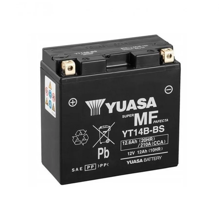 МОТО Yuasa 12V 12,6Ah MF VRLA Battery YT14B-BS(сухозаряжений)