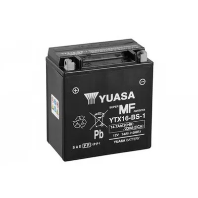 МОТО Yuasa 12V 14,7Ah  MF VRLA Battery  YTX16-BS-1(сухозаряжений)