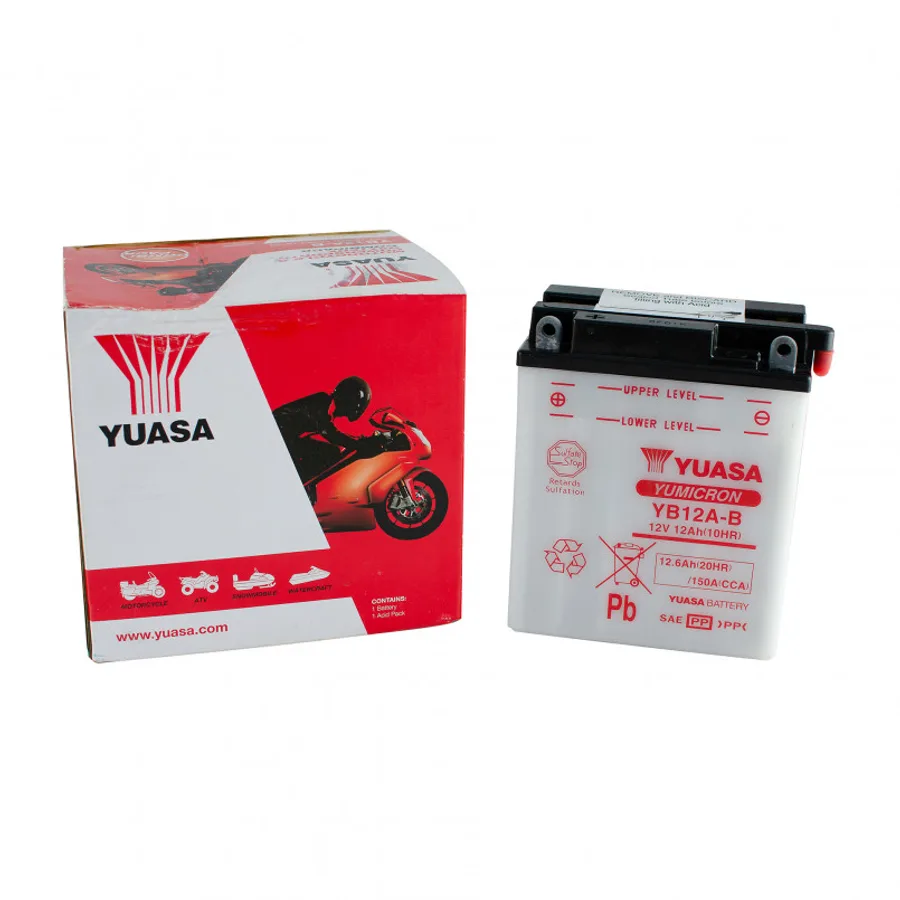 МОТО Yuasa 12V 12,6Ah YuMicron Battery YB12A-B (сухозаряжений)