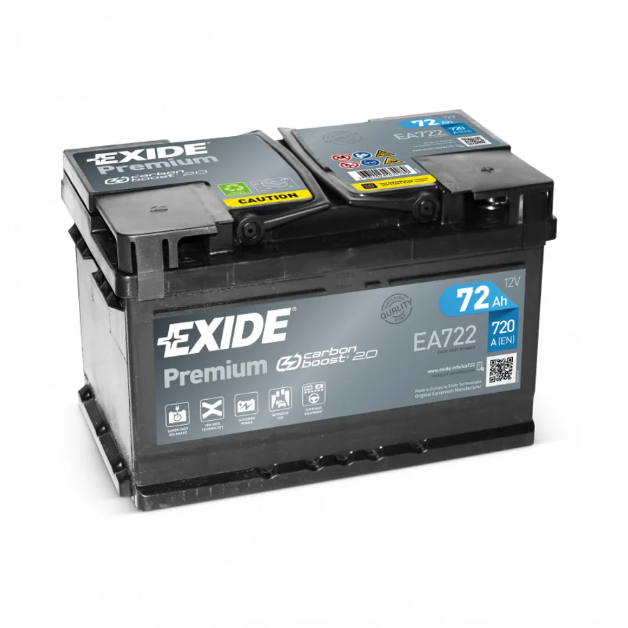 72 Ah/12V EXIDE PREMIUM Euro EA722