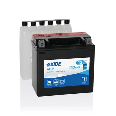 MOTO 12 Ah/12V EXIDE  AGM (1) ETX14-BS (сухозаряджений)